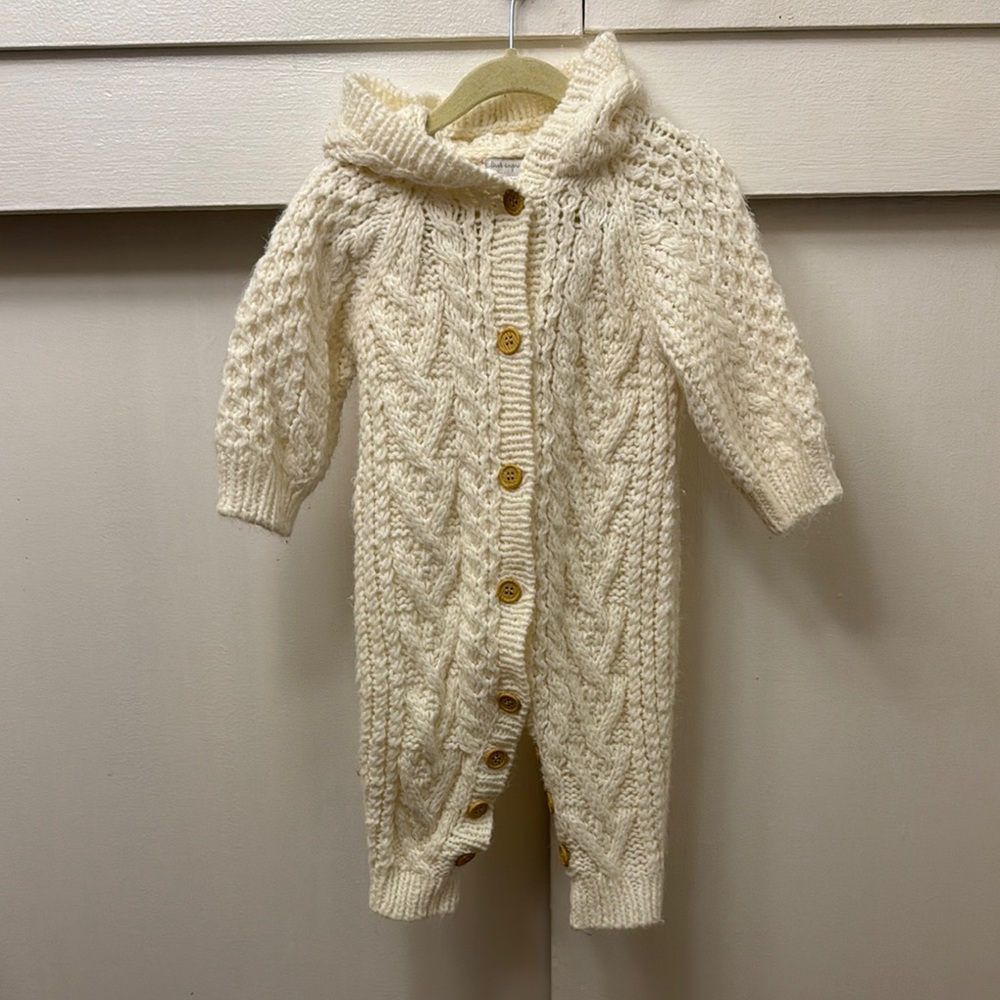 First Impressions Cream Knit Baby Onesie
